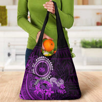 Purple Talofa Samoa Grocery Bag Samoan Kava Bowl Siapo Pattern LT14 - Polynesian Pride