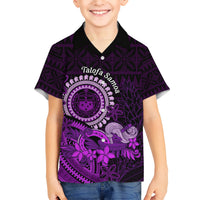 Purple Talofa Samoa Hawaiian Shirt Samoan Kava Bowl Siapo Pattern LT14 - Polynesian Pride
