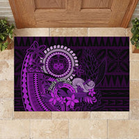 Purple Talofa Samoa Rubber Doormat Samoan Kava Bowl Siapo Pattern LT14 - Polynesian Pride