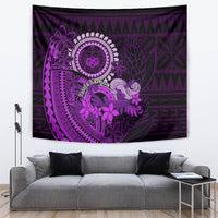 Purple Talofa Samoa Tapestry Samoan Kava Bowl Siapo Pattern LT14 - Polynesian Pride