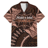 Malo e lelei Tonga Family Matching Mermaid Dress and Hawaiian Shirt Tongan Ngatu Pattern Vintage Vibes LT14 Dad's Shirt - Short Sleeve Brown - Polynesian Pride