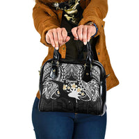 Ekamowir Omo Nauru Shoulder Handbag Naoero Twelve-pointed Star Polynesian Tattoo LT14 One Size Black - Polynesian Pride