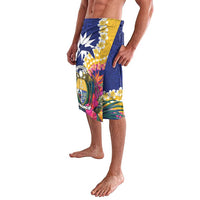 Nauru Independence Day Lavalava Coat Of Arms With Tropical Flowers LT14 - Polynesian Pride