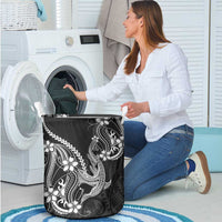 Black Aloha Hawaii Laundry Basket Polynesian Shark Tattoo With Plumeria LT14 - Polynesian Pride