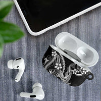 Black Aloha Hawaii AirPods Case Polynesian Shark Tattoo With Plumeria LT14 - Polynesian Pride