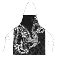 Black Aloha Hawaii Apron Polynesian Shark Tattoo With Plumeria LT14 Black - Polynesian Pride