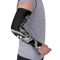 Black Aloha Hawaii Arm Sleeves Polynesian Shark Tattoo With Plumeria LT14 - Polynesian Pride