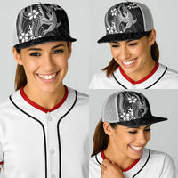Black Aloha Hawaii Baseball Net Cap Polynesian Shark Tattoo With Plumeria LT14 - Polynesian Pride