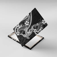 Black Aloha Hawaii Canvas Wall Art Polynesian Shark Tattoo With Plumeria LT14 With Frame Black - Polynesian Pride