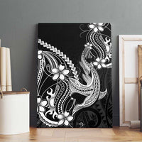 Black Aloha Hawaii Canvas Wall Art Polynesian Shark Tattoo With Plumeria LT14 - Polynesian Pride