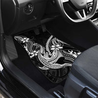 Black Aloha Hawaii Car Mats Polynesian Shark Tattoo With Plumeria LT14 - Polynesian Pride