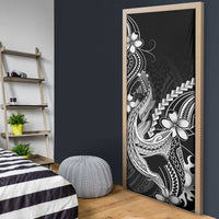 Black Aloha Hawaii Door Cover Polynesian Shark Tattoo With Plumeria LT14 - Polynesian Pride