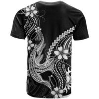 Black Aloha Hawaii T Shirt Polynesian Shark Tattoo With Plumeria LT14 - Polynesian Pride