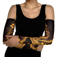 Gold Black Aloha Hawaii Arm Sleeves Polynesian Shark Tattoo With Plumeria LT14 - Polynesian Pride
