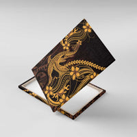 Gold Black Aloha Hawaii Canvas Wall Art Polynesian Shark Tattoo With Plumeria LT14 With Frame Gold - Polynesian Pride