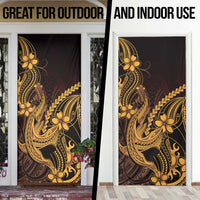 Gold Black Aloha Hawaii Door Cover Polynesian Shark Tattoo With Plumeria LT14 - Polynesian Pride