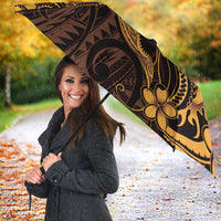 Gold Black Aloha Hawaii Umbrella Polynesian Shark Tattoo With Plumeria LT14 - Polynesian Pride