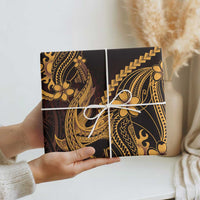 Gold Black Aloha Hawaii Wrapping Paper Polynesian Shark Tattoo With Plumeria LT14 - Polynesian Pride