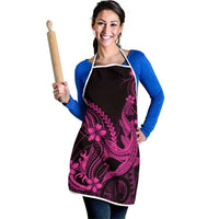 Pink Black Aloha Hawaii Apron Polynesian Shark Tattoo With Plumeria LT14 - Polynesian Pride