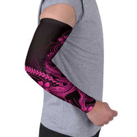 Pink Black Aloha Hawaii Arm Sleeves Polynesian Shark Tattoo With Plumeria LT14 - Polynesian Pride