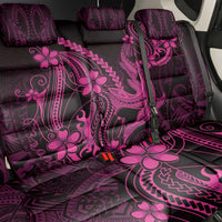 Pink Black Aloha Hawaii Back Car Seat Cover Polynesian Shark Tattoo With Plumeria LT14 - Polynesian Pride