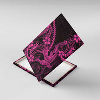 Pink Black Aloha Hawaii Canvas Wall Art Polynesian Shark Tattoo With Plumeria LT14 With Frame Pink - Polynesian Pride