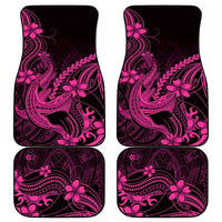 Pink Black Aloha Hawaii Car Mats Polynesian Shark Tattoo With Plumeria LT14 - Polynesian Pride