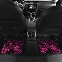 Pink Black Aloha Hawaii Car Mats Polynesian Shark Tattoo With Plumeria LT14 Set 2pcs - Back Pink - Polynesian Pride