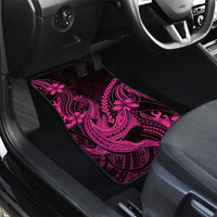 Pink Black Aloha Hawaii Car Mats Polynesian Shark Tattoo With Plumeria LT14 - Polynesian Pride