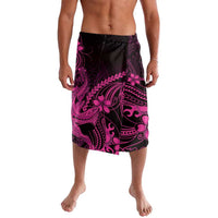 Pink Black Aloha Hawaii Lavalava Polynesian Shark Tattoo With Plumeria LT14 Pink - Polynesian Pride