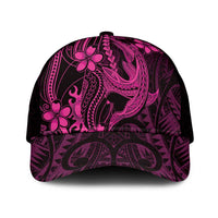 Pink Black Aloha Hawaii Mesh Trucker Cap Polynesian Shark Tattoo With Plumeria - Polynesian Pride