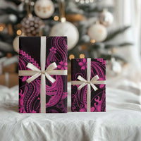 Pink Black Aloha Hawaii Wrapping Paper Polynesian Shark Tattoo With Plumeria LT14 - Polynesian Pride