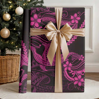 Pink Black Aloha Hawaii Wrapping Paper Polynesian Shark Tattoo With Plumeria LT14 - Polynesian Pride