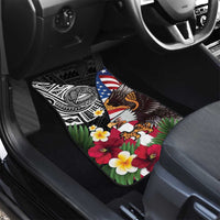 United States and American Samoa Car Mats USA Flag Eagle With Seal Tropical Flowers LT14 - Polynesian Pride