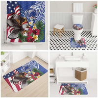 United States and Northern Mariana Islands Bathroom Set USA Flag Eagle CNMI Latte Stone Tropical Flowers LT14 - Polynesian Pride
