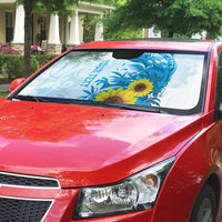 New Zealand Autism Awareness Month Auto Sun Shade Takiwatanga Maori Lizard With Sunflower - Polynesian Pride