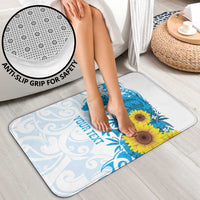 New Zealand Autism Awareness Month Bathroom Set Takiwatanga Maori Lizard With Sunflower - Polynesian Pride