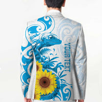 New Zealand Autism Awareness Month Blazer Takiwatanga Maori Lizard With Sunflower - Polynesian Pride