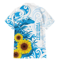 New Zealand Autism Awareness Month Family Matching Mermaid Dress and Hawaiian Shirt Takiwatanga Maori Lizard With Sunflower