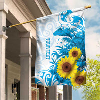 New Zealand Autism Awareness Month Garden Flag Takiwatanga Maori Lizard With Sunflower