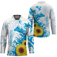 New Zealand Autism Awareness Month Hockey Jersey Takiwatanga Maori Lizard With Sunflower - Polynesian Pride