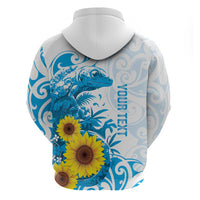 New Zealand Autism Awareness Month Hoodie Takiwatanga Maori Lizard With Sunflower