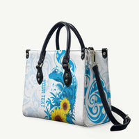 New Zealand Autism Awareness Month Leather Bag Takiwatanga Maori Lizard With Sunflower - Polynesian Pride
