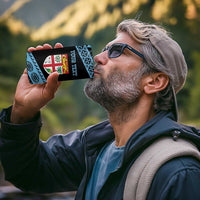 Fiji Rugby 2025 Custom 4 in 1 Can Cooler Tumbler Fijian Tapa Toso Viti Toso - Black