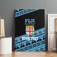 Fiji Rugby 2025 Custom Canvas Wall Art Fijian Tapa Toso Viti Toso - Black