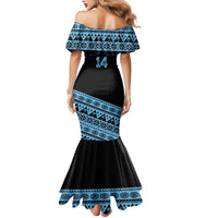 Fiji Rugby 2025 Custom Mermaid Dress Fijian Tapa Toso Viti Toso - Black