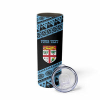 Fiji Rugby 2025 Custom Skinny Tumbler Fijian Tapa Toso Viti Toso - Black