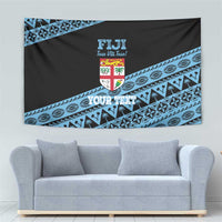 Fiji Rugby 2025 Custom Tapestry Fijian Tapa Toso Viti Toso - Black