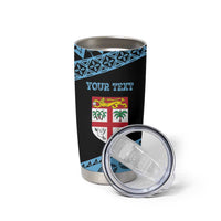 Fiji Rugby 2025 Custom Tumbler Cup Fijian Tapa Toso Viti Toso - Black