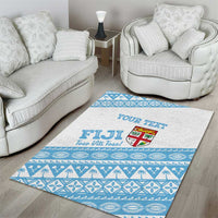 Fiji Rugby 2025 Custom Area Rug Fijian Tapa Toso Viti Toso - White